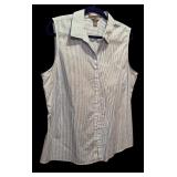 Three Sleeveless Button-Down Blouses by Jones New York, Kasper and Eddie Bauer