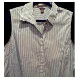 Three Sleeveless Button-Down Blouses by Jones New York, Kasper and Eddie Bauer