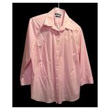 Ralph Lauren Pink Button Down and White Pants by Adrianna Papell