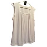 Spring Is Coming! White Sleeveless Shirt by Garage and Blue and Green Floral Pants by Charter Club