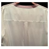 Ivanka Trump White Blouse with Pink Neck and Black Bottom