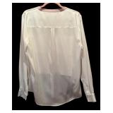 Ivanka Trump White Blouse with Pink Neck and Black Bottom