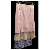 Three Beautiful Skirts in Lavender, Navy & White and Tan