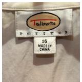 Talbots Sleeveless White Button Down Shirt