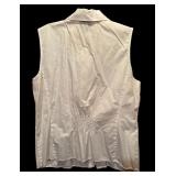 Talbots Sleeveless White Button Down Shirt