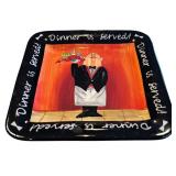 Tracy Flickinger 4 Unique Square Luncheon Plates