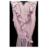 Talbots Linen Periwinkle Dress with Ruffles