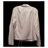 Perfect Lightweight White and Brown Houndstooth Jacket by Tail