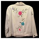 Fabulous Vintage Wine Summer Jacket with Bright Flowers
