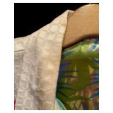 Fabulous Vintage Wine Summer Jacket with Bright Flowers