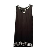 Lovely Talbot Sleeveless Black Dress with White Embellishments
