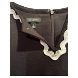 Lovely Talbot Sleeveless Black Dress with White Embellishments