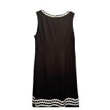 Lovely Talbot Sleeveless Black Dress with White Embellishments