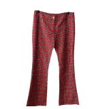 Fun Red Plaid Pants by Lip Service and Corduroy Jacket by Requirements
