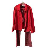 Fun Red Plaid Pants by Lip Service and Corduroy Jacket by Requirements