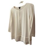 Pretty Neutral Tone Ann Taylor Cardigan / Short Sleeve Top