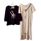 Whimsical Giraffe Shirt by Alfred Dunner and Long Dress, XL