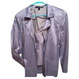 Two Piece Ellen Tracy Silky Tank Top and Blazer in Purple / Blue, Size 16