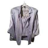 Two Piece Ellen Tracy Silky Tank Top and Blazer in Purple / Blue, Size 16