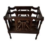 Vintage Dark Wood Book / Magazine Stand