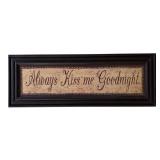 "Always Kiss Me Goodnight" Wooden Wall Art