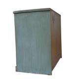 Vintage Gray / Blue End Table with 4 Drawers and Glass Top