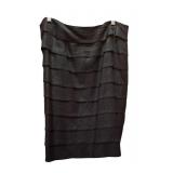 Larry Levine Tiered Black Skirt and Worthington White Button-up Blouse