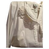 Larry Levine Tiered Black Skirt and Worthington White Button-up Blouse