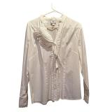 Larry Levine Tiered Black Skirt and Worthington White Button-up Blouse