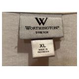 Larry Levine Tiered Black Skirt and Worthington White Button-up Blouse