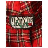 Fun Red Plaid Pants by Lip Service and Corduroy Jacket by Requirements