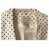 Beautiful Carmen Polka Dot Jacket Zippered Pockets Size 12