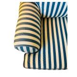 Blue and White Striped Love Seat