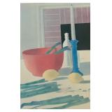 Elizabeth Osborne 1979 "Cat On Table Scene" Framed Color Print