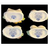 Aynsley Place Card Holders Bone China Flowers Set Handmade