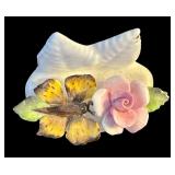 Aynsley Place Card Holders Bone China Flowers Set Handmade