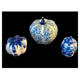 Pretty White and Blue Lidded Dishes