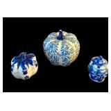 Pretty White and Blue Lidded Dishes