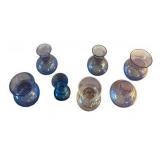 Variety of Petite Glass Vases in Hues of Blues