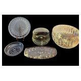 Pretty Vintage Clear Cut Glass / Crystal Serving Pieces