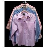 Four Foxcroft Button Dress Shirts, Two Solid and Two Multi Colors