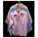 Four Foxcroft Button Dress Shirts, Two Solid and Two Multi Colors