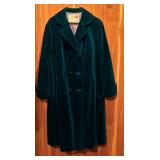 Sport Ease Fashions Vintage Gorgeous Green Velvet Long Coat and Tie