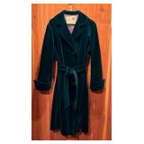 Sport Ease Fashions Vintage Gorgeous Green Velvet Long Coat and Tie