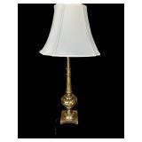 Table Lamp Brass Base and White Shade