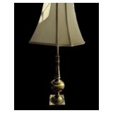 Table Lamp Brass Base and White Shade