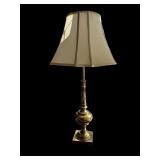 Table Lamp Brass Base and White Shade