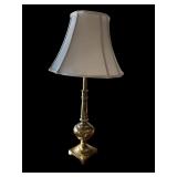 Table Lamp Brass Base and White Shade