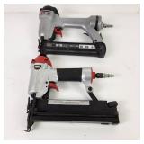 Lot Of Two Pneumatic Tools Central Pneumatic Air Nailer/Stapler And Porter Cable Model BN138 18 GA 1 3/8" Brad Nailer UNTESTED