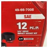 New Milwaukee 12 Piece 3/8" Drive Impact Socket Kit 6 PT Standard 49-66-7005